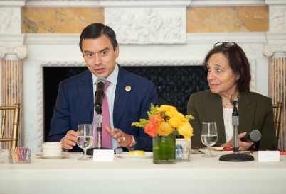 President Daniel Noboa (L) and AS/COA's Susan Segal