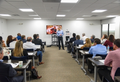 Edgardo Pappacena delivers presentation to a select audience.