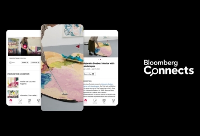 collage of screenshots from the Bloomberg Connect app