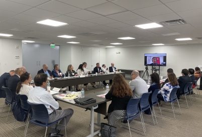 Speakers and attendees at the Cuba Working Group event. 