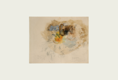 Lilia Carrillo, Sin título (Untitled), 1968. Gouache, silver leaf and graphite on cardboard. 9 x 11 5/8 in. (23 x 29.5 cm.). Courtesy of kurimanzutto, Mexico City / New York.