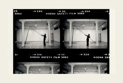 Contact sheet of Change of Line (performance) from Clearview (one place at a time) (performance event), November 19-21, 1976. Sylvia Palacios Whitman Archive, Photo: Babette Mangolte
