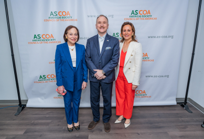 AS/COA's Susan Segal, Ambassador Lamelas, AS/COA's Maria Lourdes Teran