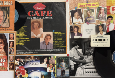 Installation view of Off-Screen: Telenovela Memorabilia. Photo by Emma Huerta and Daniela Manrique