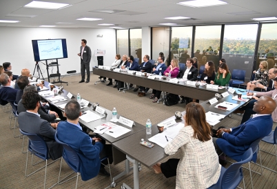 Private room with over 20 CFOs in attendance. 