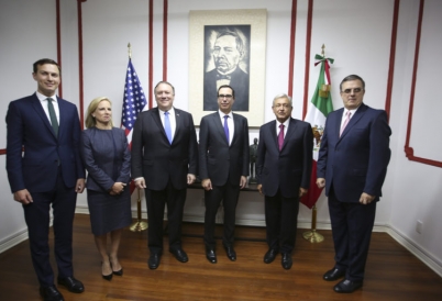 AMLO with Kushner and Pompeo