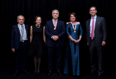 L to R: Eduardo Eurnekian, Susan Segal, Iván Duque, Pilar Arosemena de Alemán, Paul Freedman. (Image: Paula Abreu Pita/Roey Yohai Studios)