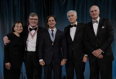 L–R: Susan Segal, Rubens Ometto Silveira Mello, Luis Lacalle Pou, Andrés Gluski, Carlos N. Guimarães. (Image: Paula Abreu Pita)