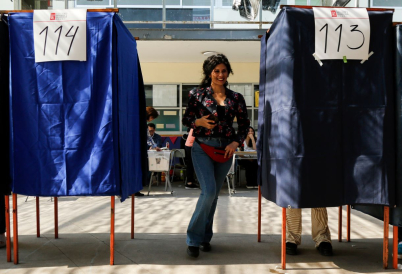 A voter in Chile