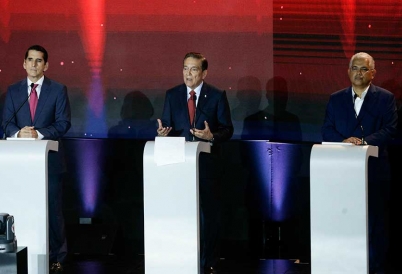Panamanian Presidential candidates Roux, Cortizo, Blandon. (AP)