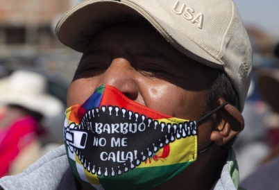 A Bolivian protester. (AP)