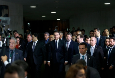 Bolsonaro arrives at the Chamber of Deputies
