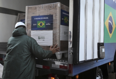 A vaccine delivery in Brazil. (AP)