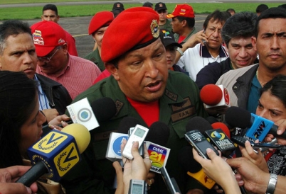 Hugo Chavez with beret