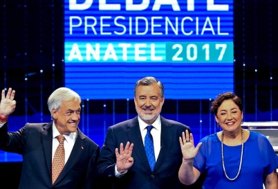 Chilean presidential candidates Piñera, Guillier, and Sánchez