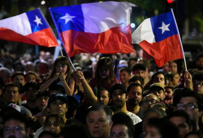 Chileans at an election rally. (AP)