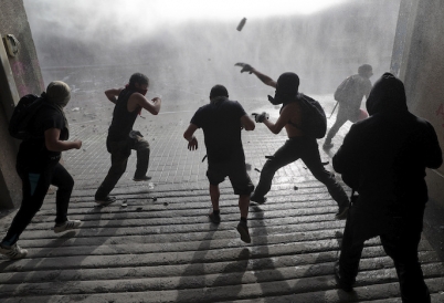 Protestors in Chile (AP)