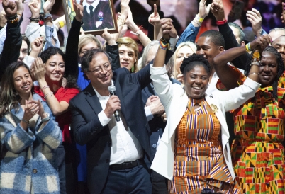 President-elect Gustavo Petro (L) and Vice President-elect Francia Márquez (R). (AP)