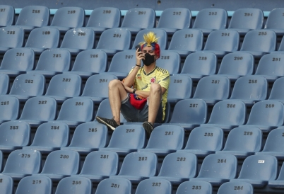 A Colombia fan. (AP)