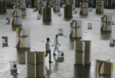 A polling station in Cali, Colombia. (AP)