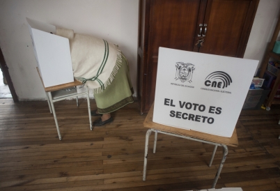 Voting booths in Ecuador. (AP)