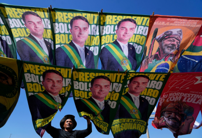 Election posters in Brazil. (AP)