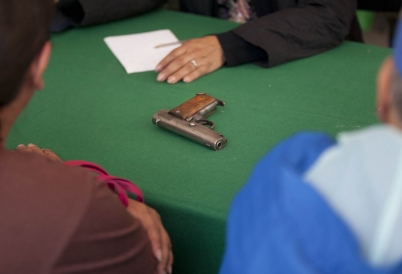 A gun surrendered in Mexico. (AP)