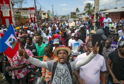 A protest in Haiti. (AP)