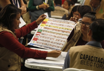 Honduran election workers in 2017. (AP)