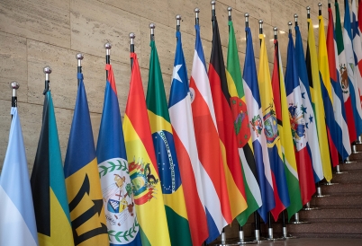 Latin American and Caribbean flags. (AP)