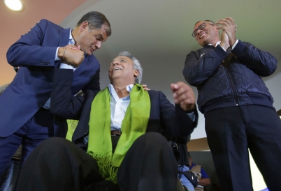 Lenin Morena and Ecuador's President Rafael Correa