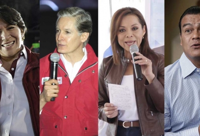 Delfina Gómez (MORENA), Alfredo del Mazo (PRI), Josefina Vázquez Mota (PAN), Juan Zepeda (PRD)