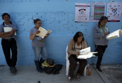 Observers for political parties at a Mexican election. (AP)
