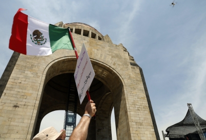 A protester in Mexico. (AP)