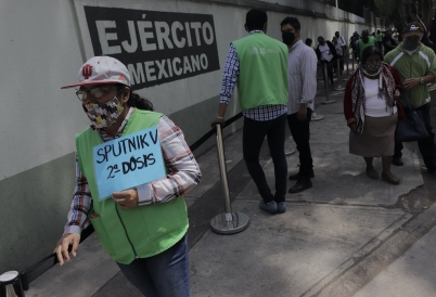 A vaccination site offering Sputnik V in Mexico. (AP)