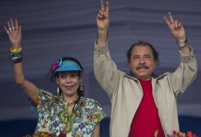 Nicaraguan President Daniel Ortega and First Lady Rosario Murillo.