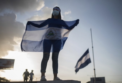 A protestor in Managua, Nicaragua. (AP)