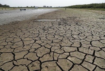 A dried riverbed in Paraguay. (AP)