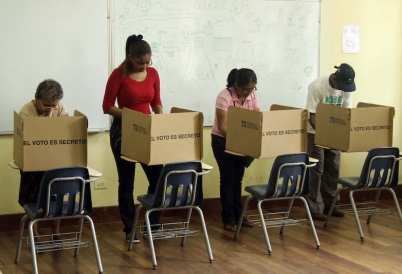 Voters in Panama on Election Day. (AP)