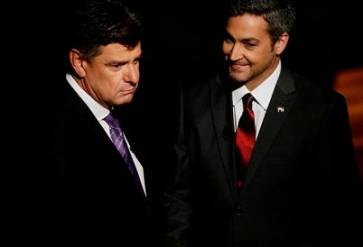 Paraguayan presidential candidates Efrain Alegre and Mario Abdo Benitez