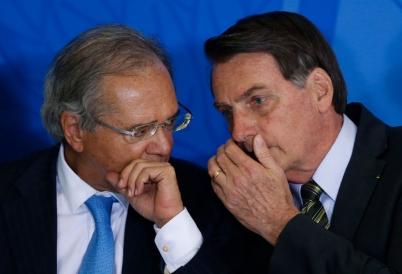 Paulo Guedes and Jair Bolsonaro (AP)