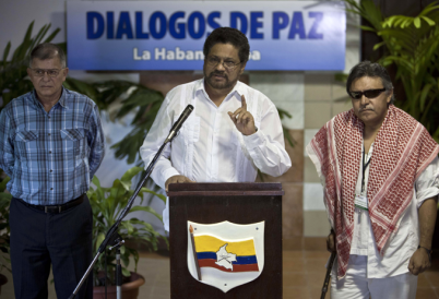 Chief FARC negotiator Iván Márquez in Havana 2014.