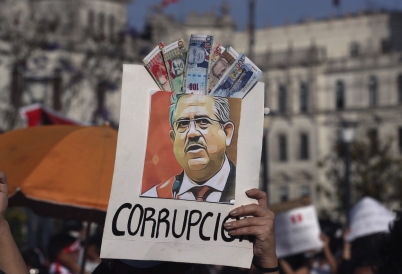 An anti-corruption protest in Peru. (AP)