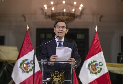 Peruvian President Martín Vizcarra announces the dissolution of Congress on September 30.