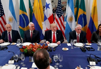 Donald Trump dines with Latin American leaders