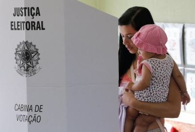 Brazilian voter at the polls