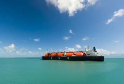 LNG tanker in the Caribbean