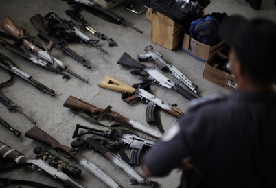 Weapons seized by police in Brazil.