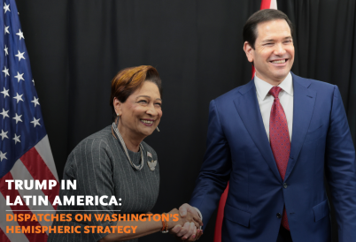 (L-R) Prime Minister of Trinidad and Tobago Kamla Persad-Bissessar and U.S. Secretary of State Marco Rubio. (AP)