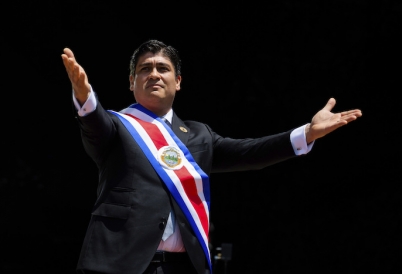 Costa Rican President Carlos Alvarado (Costa Rica Foreign Ministry via AP)